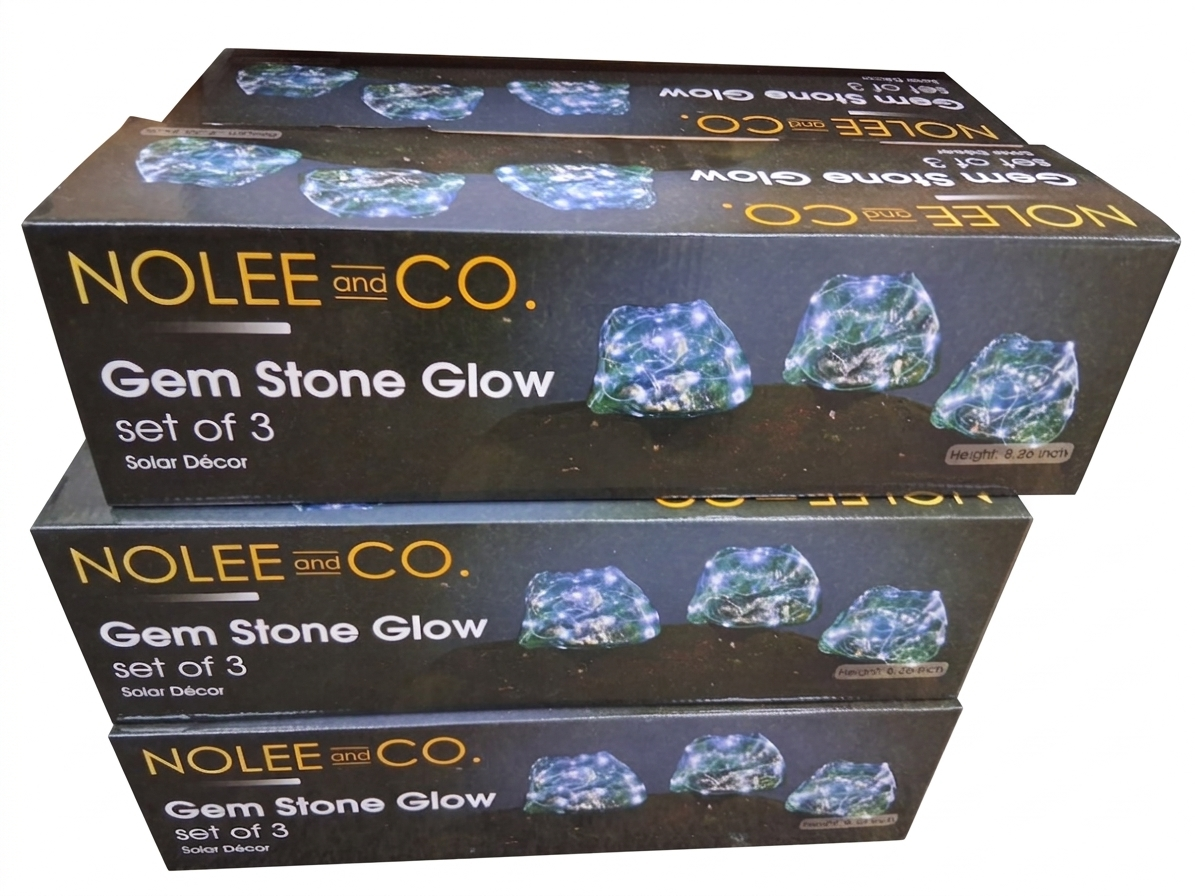 Nolee and Co. Gem Stone Glow - Set of 3 Solar Décor